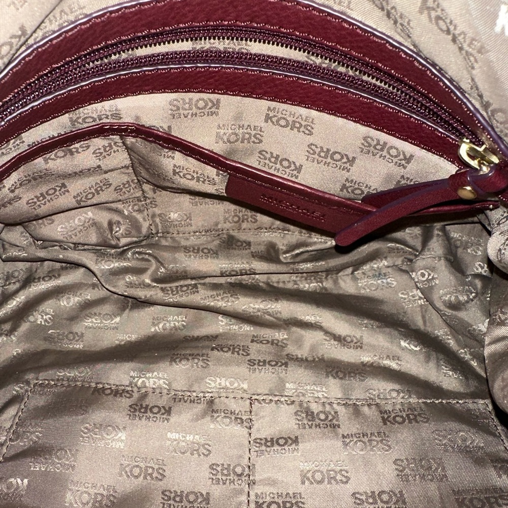 Michael Kors Merlot Leather Shoulder Bag - Picture 6 of 17
